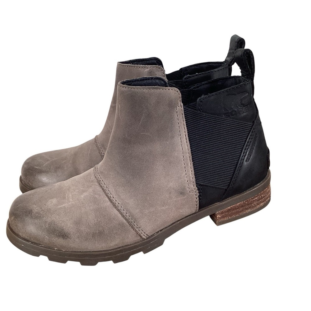 Sorel Emelie Women's Boot Chelsea Biker Ankle Bootie Leather Size 6.5 - Picture 3 of 9